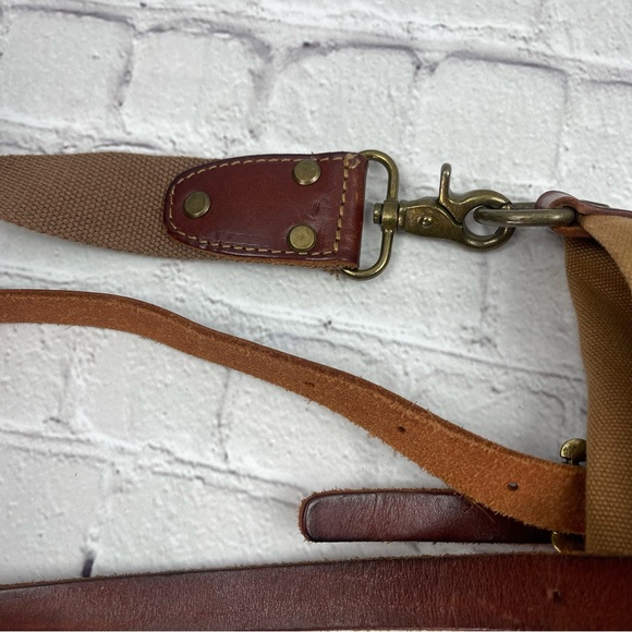 Canvas Tote Bag Men Women Messenger Crossbody Shoulder Large Bag Leather Straps - Picture 5 of 16